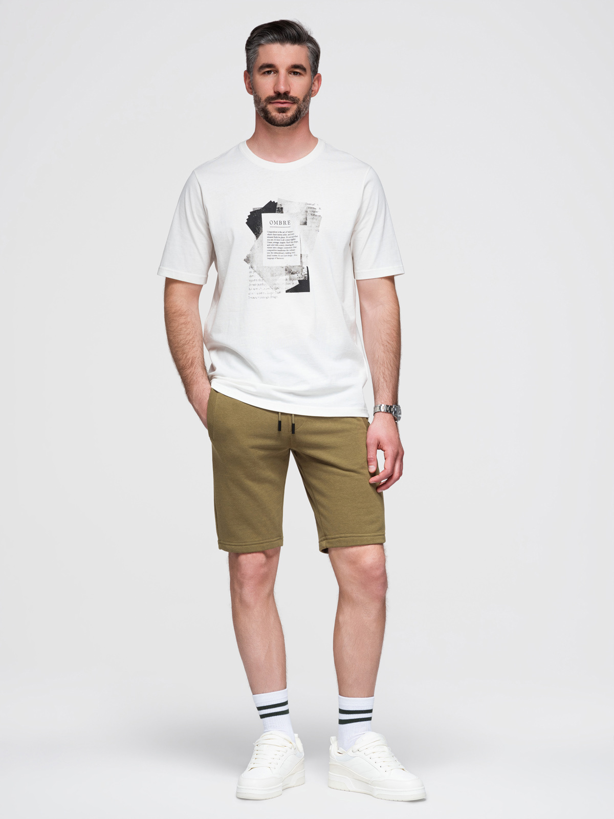 Meeste puuvillased dressilühikesed püksid Ombre Clothing - Image 12