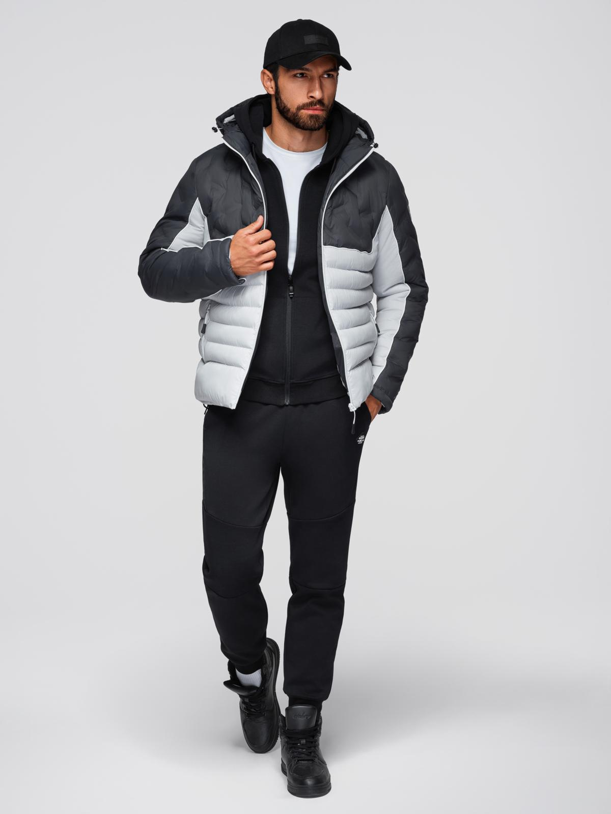 Meeste kapuutsiga tepitud pikem jope Ombre Clothing - Image 61