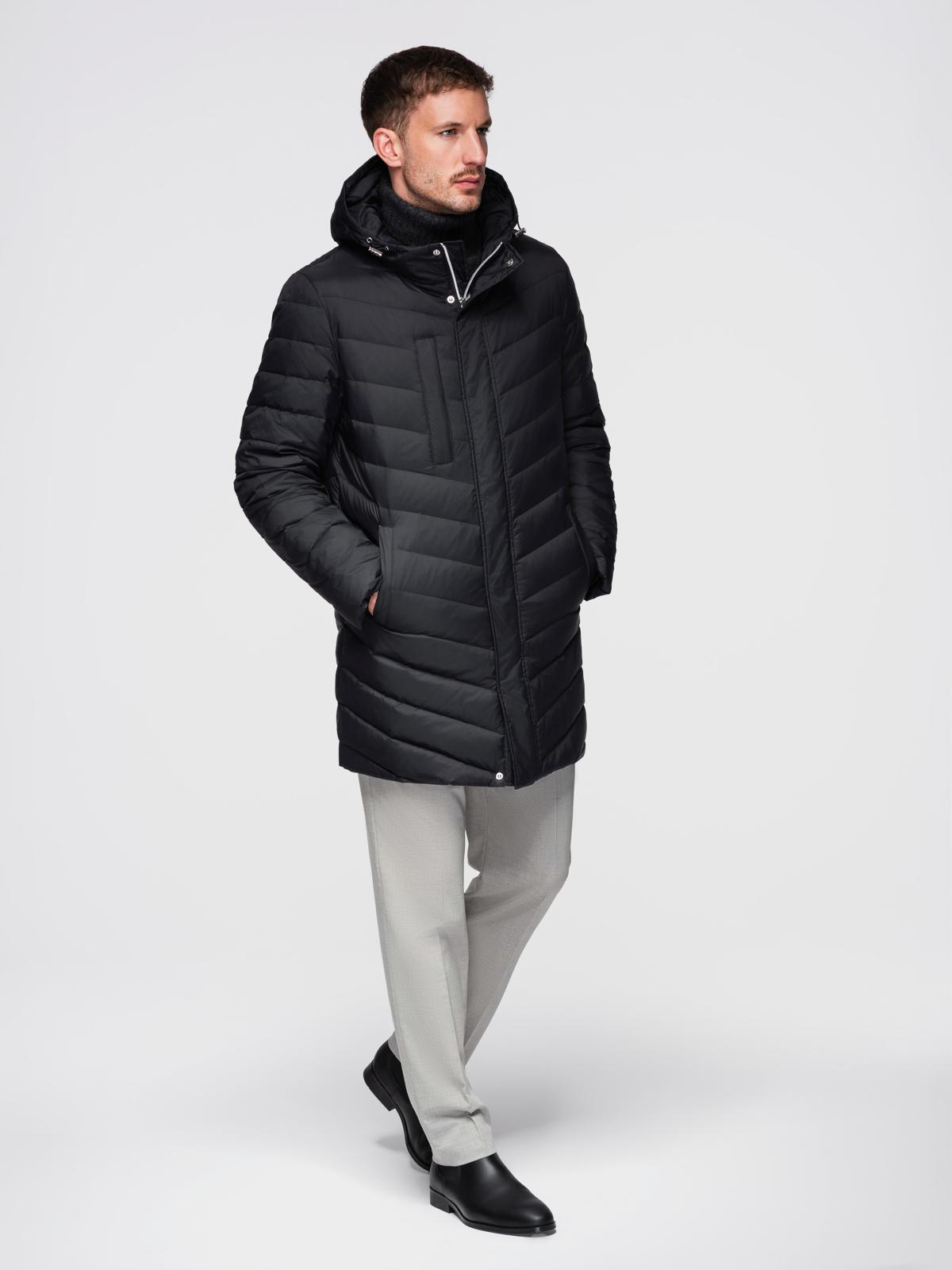 Meeste tepitud kapuutsiga pikem jope Ombre Clothing - Image 1