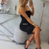 Kesi õlapaelteta kleit dekoratiivse pandlaga - Thumbnail Image 7