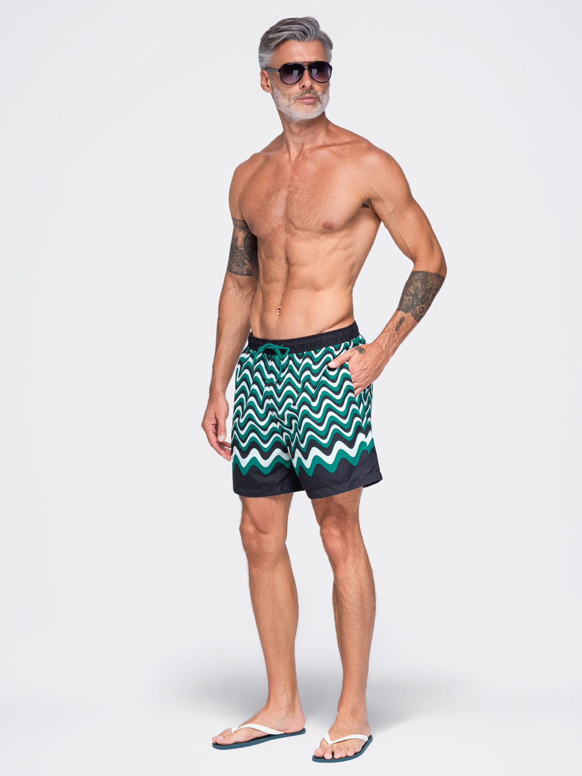 Meeste ujumispüksid Ombre Clothing lainemustriga - Image 12