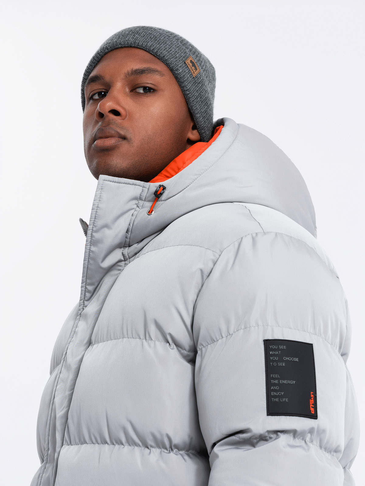 Ombre Clothing meeste tepitud kapuutsiga jope - Image 13