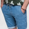 Ombre Clothing meeste teksalühikesed püksid nöörvööga - Thumbnail Image 2