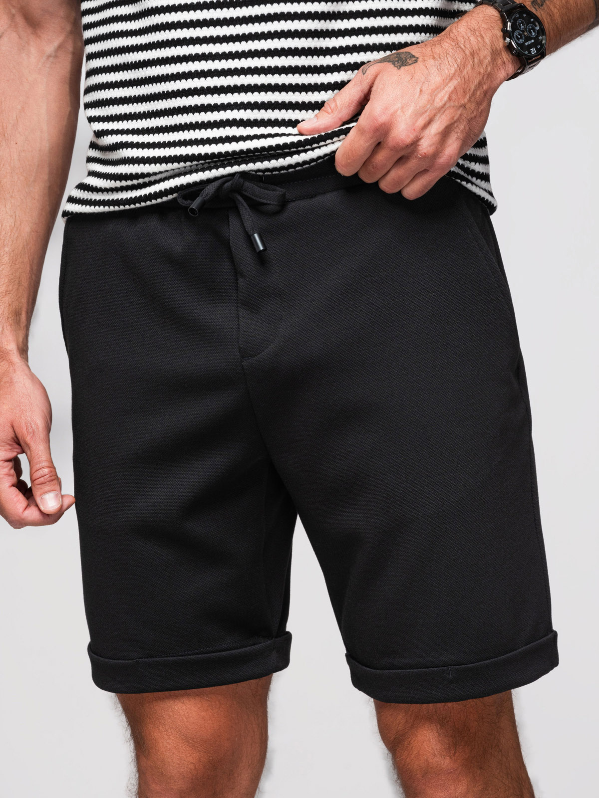 Meeste lühikesed püksid nöörvööga Ombre Clothing - Image 1