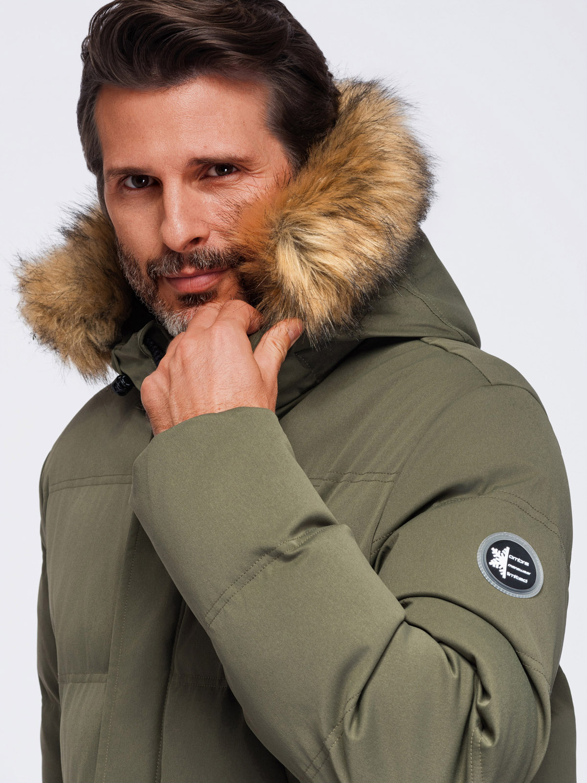 Ombre Clothing pikendatud tegumoega meeste talveparka kapuutsiga - Image 22