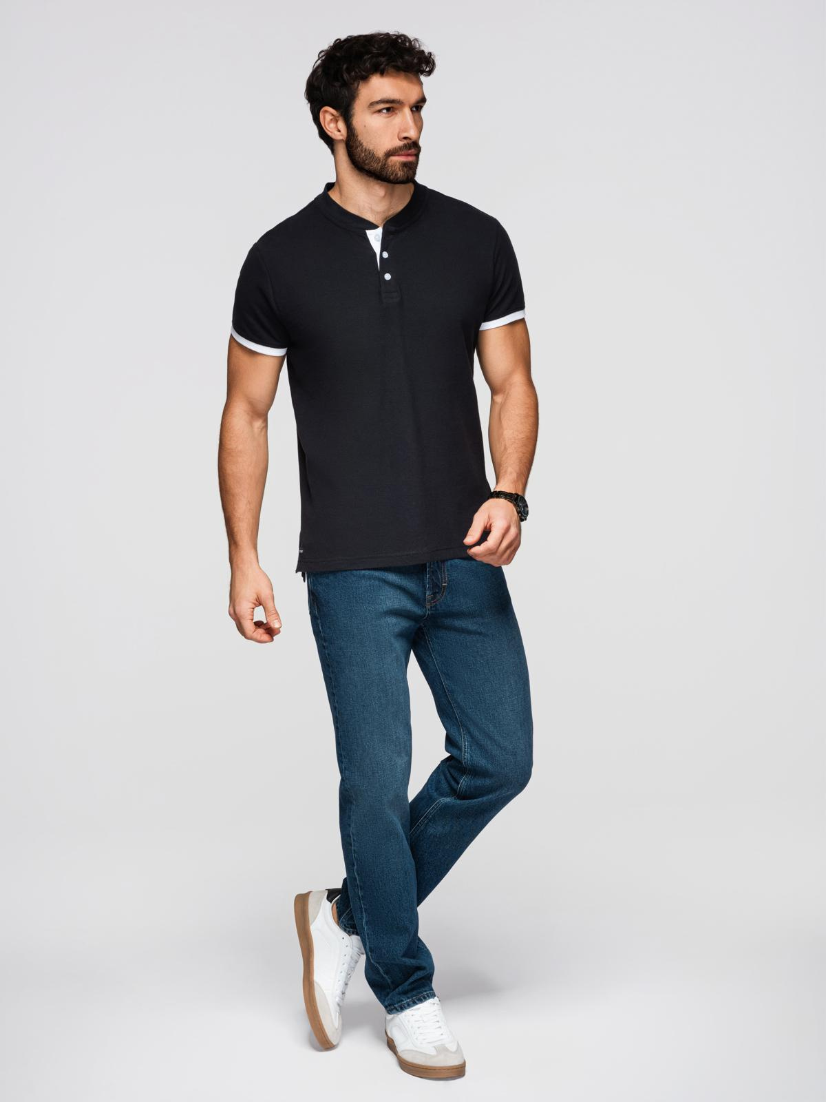 Meeste püstkrae ja nööpidega polosärk Ombre Clothing - Image 187
