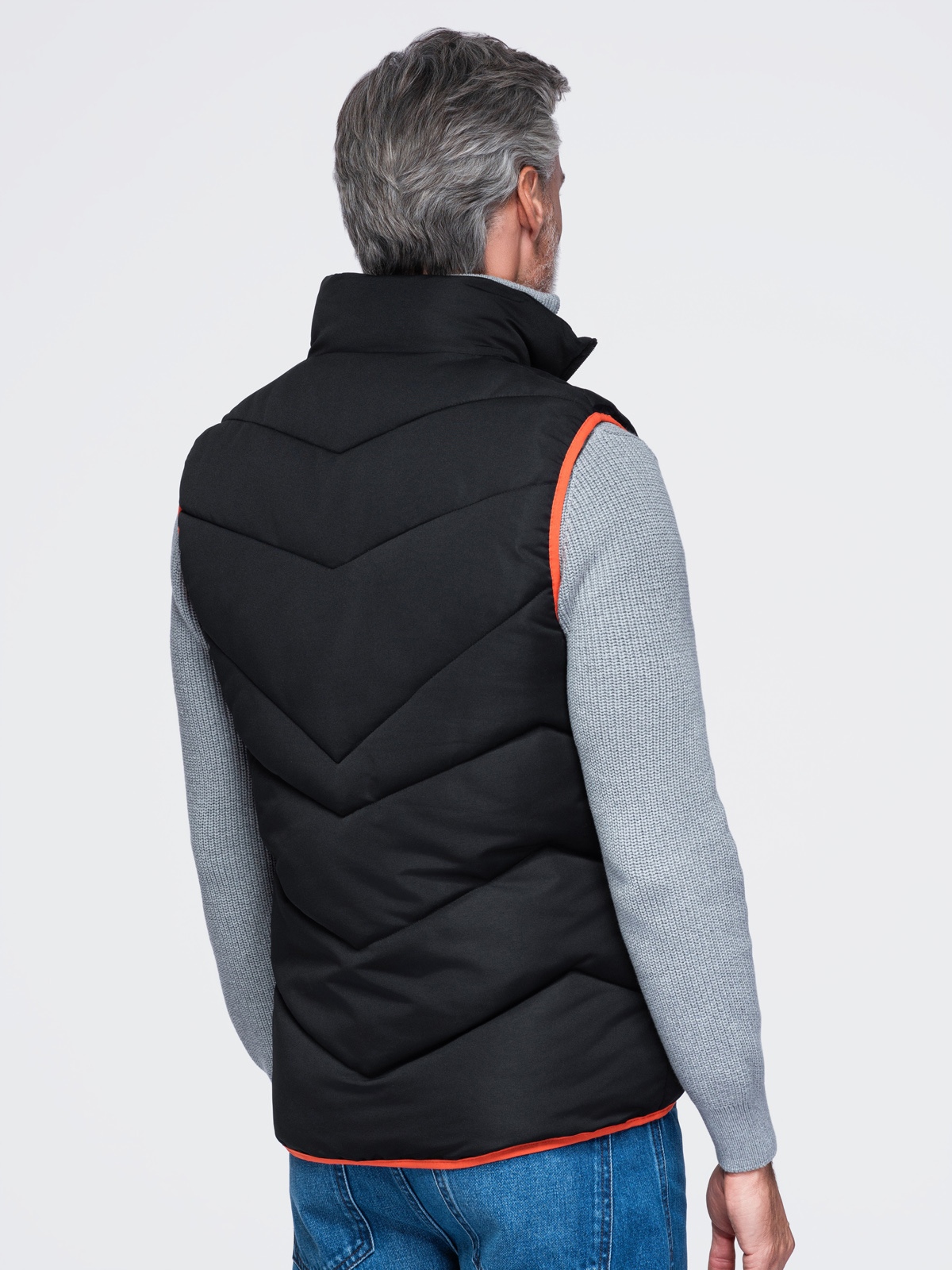 Meeste tepitud vest püstkrae ja tõmblukuga taskutega Ombre Clothing - Image 13