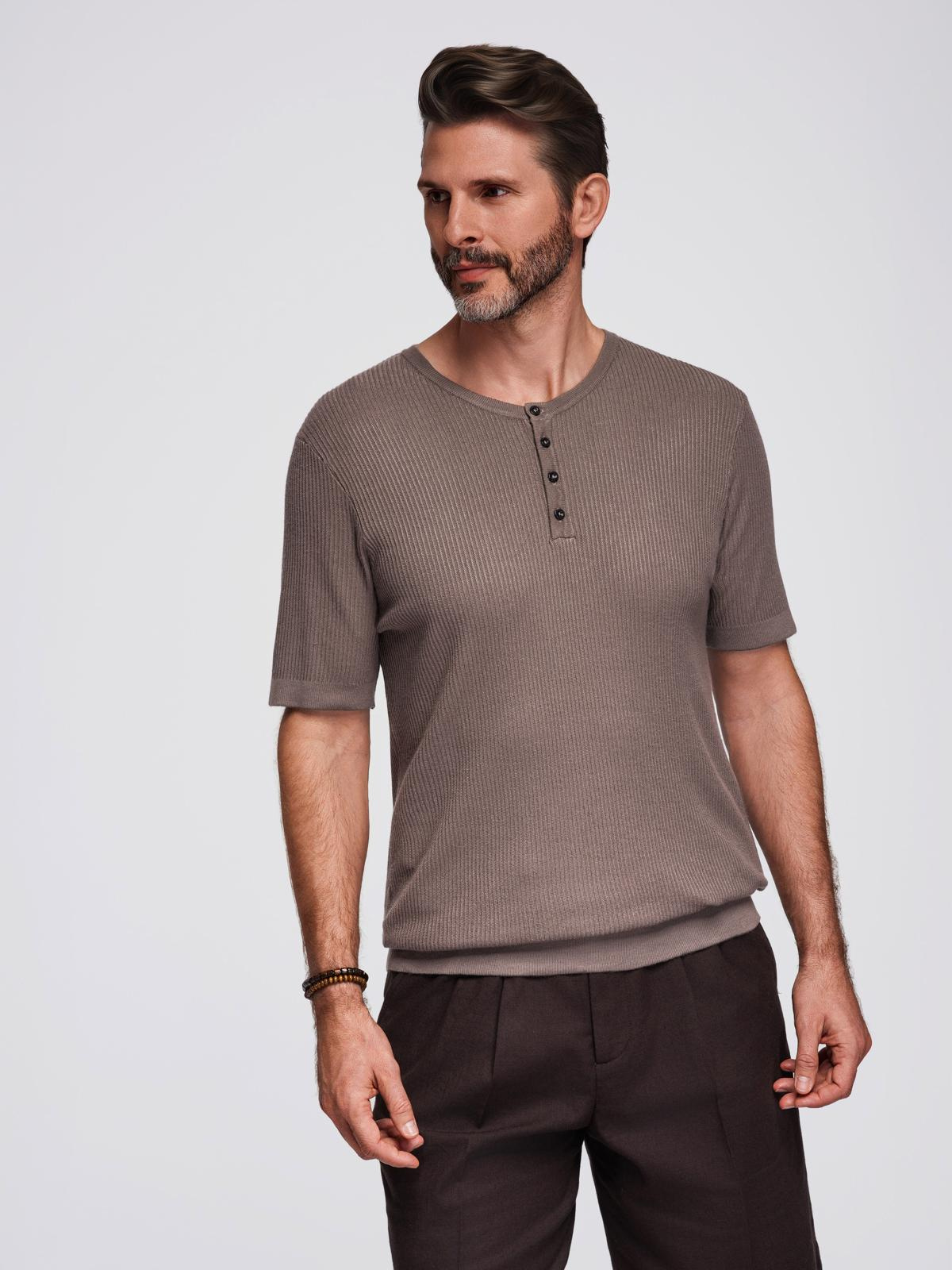 Meeste nööbitava kaelusega lühikeste varrukatega särk Ombre Clothing - Image 17