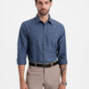 Meeste puuvillane triiksärk taskuga regular fit Ombre Clothing - Thumbnail Image 1