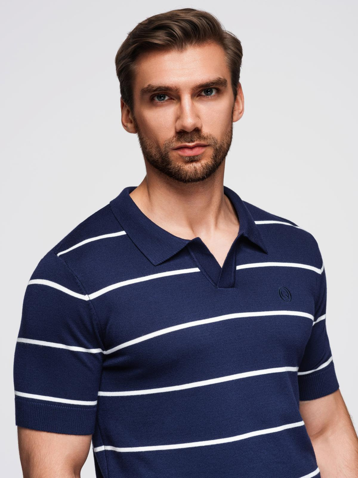 Meeste kootud triibuline polosärk Ombre Clothing - Image 1
