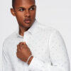 klassikaline meeste puuvillane ankrutega slim fit särk - valge v3 om-shcs-0156 - Thumbnail Image 3
