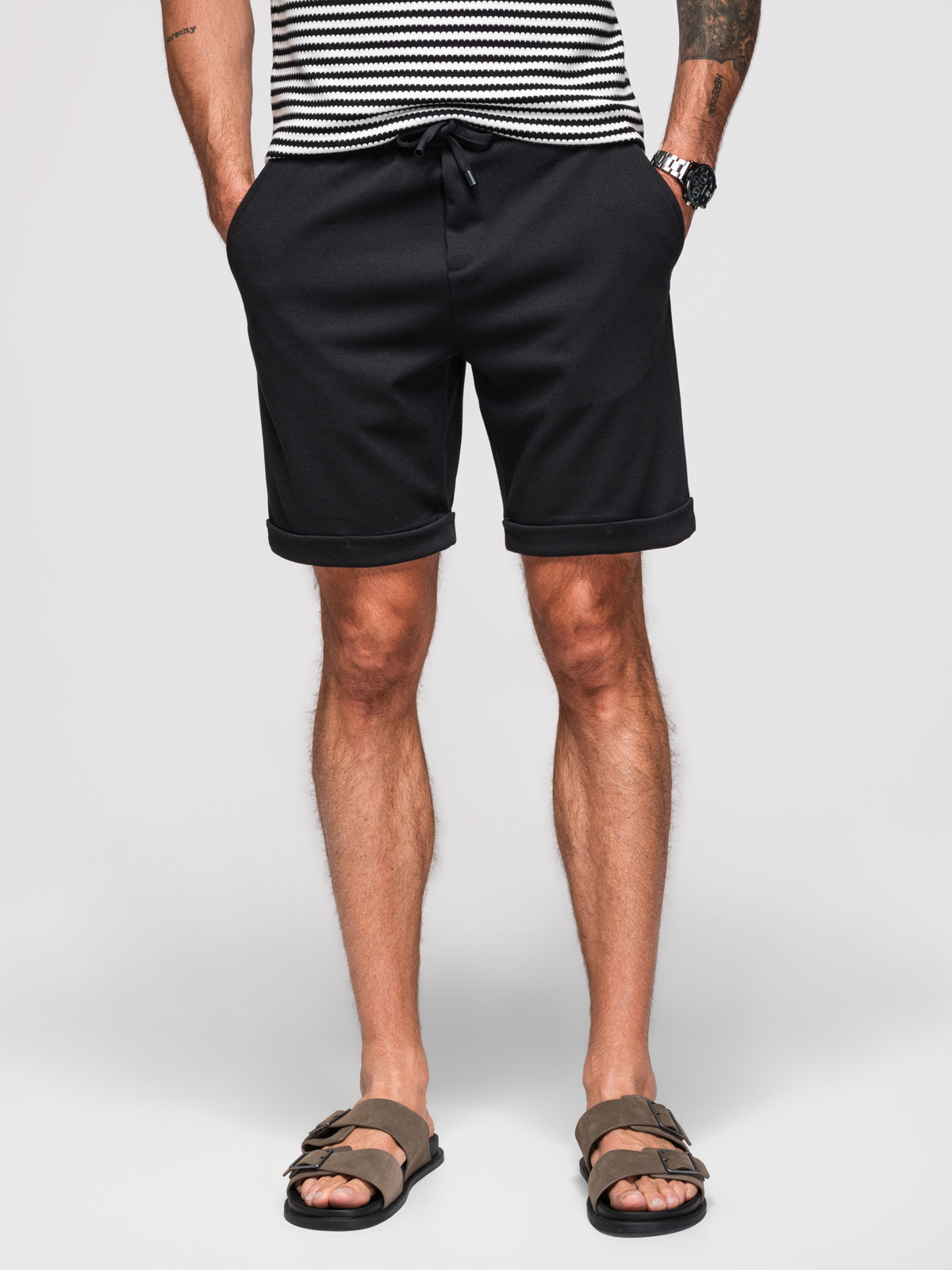 Meeste lühikesed püksid nöörvööga Ombre Clothing - Image 6