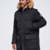Ombre Clothing pikendatud tegumoega meeste talveparka kapuutsiga - Thumbnail Image 12