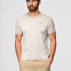 Meeste struktuurne kootud puuvillane T-särk Ombre Clothing - Thumbnail Image 3