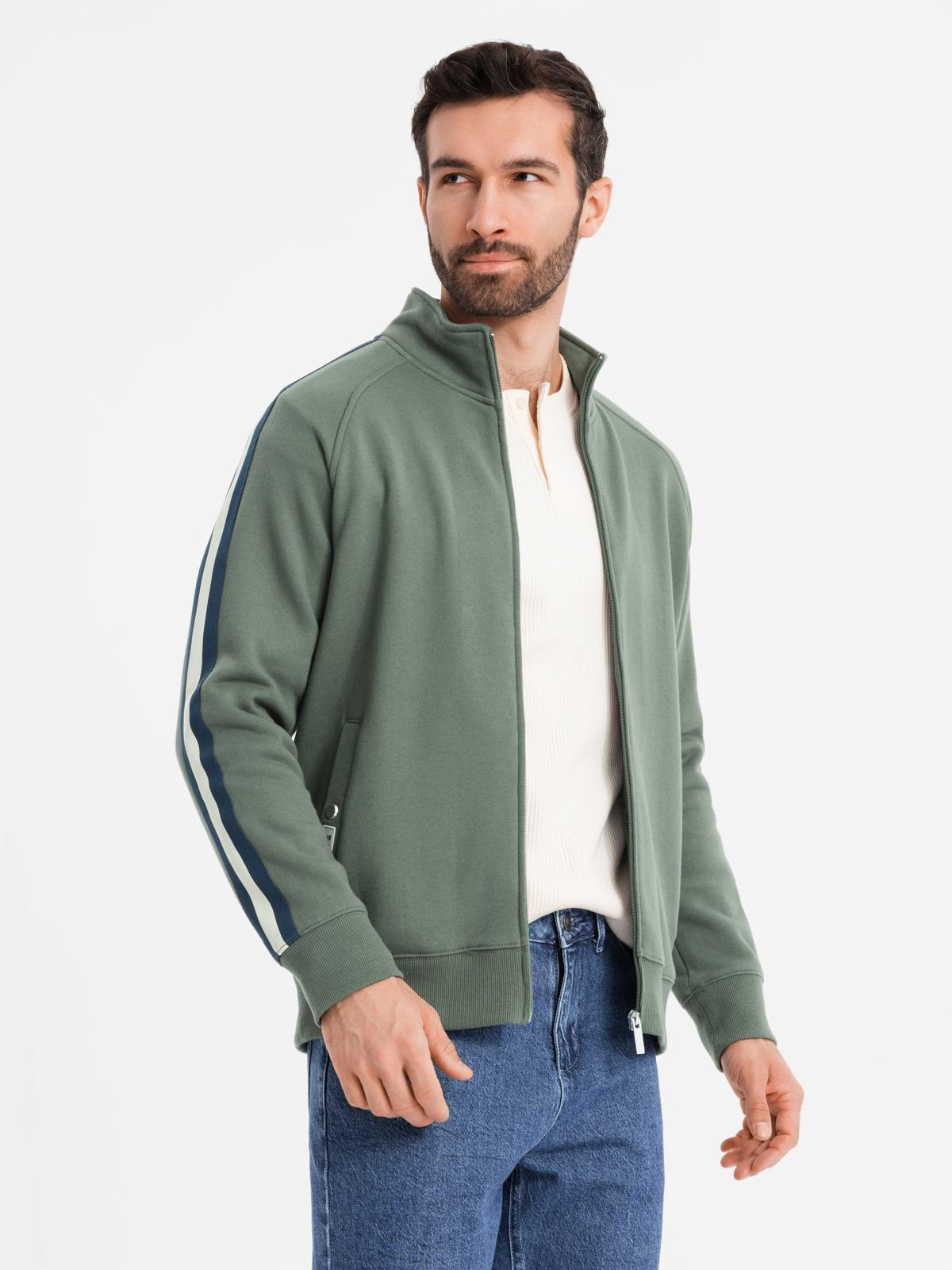 Ombre Clothing meeste lukuga pusa püstkrae ja triipudega - Image 12
