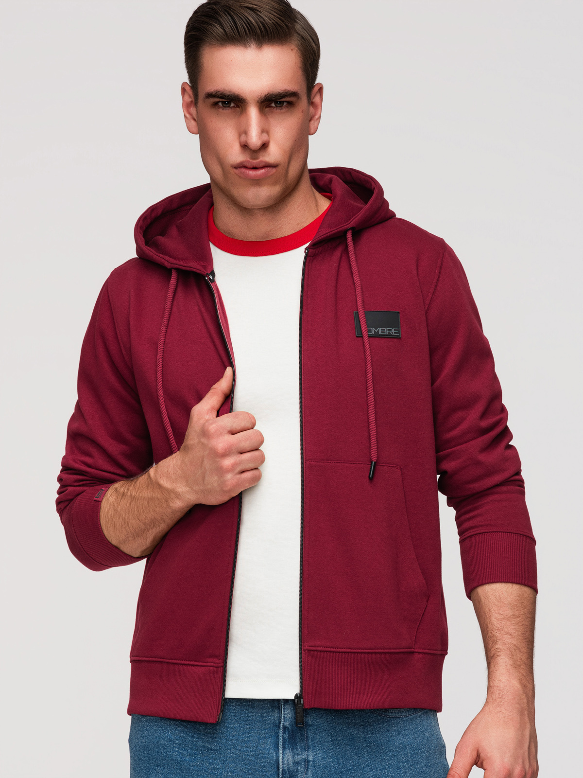 Meeste tõmblukuga kapuutsiga dressipluus Ombre Clothing - Image 23