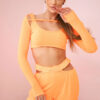 Naiste kaheosaline komplekt crop-top pluusi ja pükstega - Thumbnail Image 1