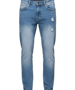 Ombre Clothing meeste teksapüksid kulutatud detailidega