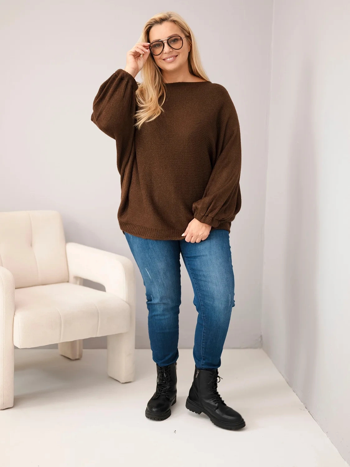 Naiste avara lõikega kampsun villaseguga Kesi Plus Size - Image 42