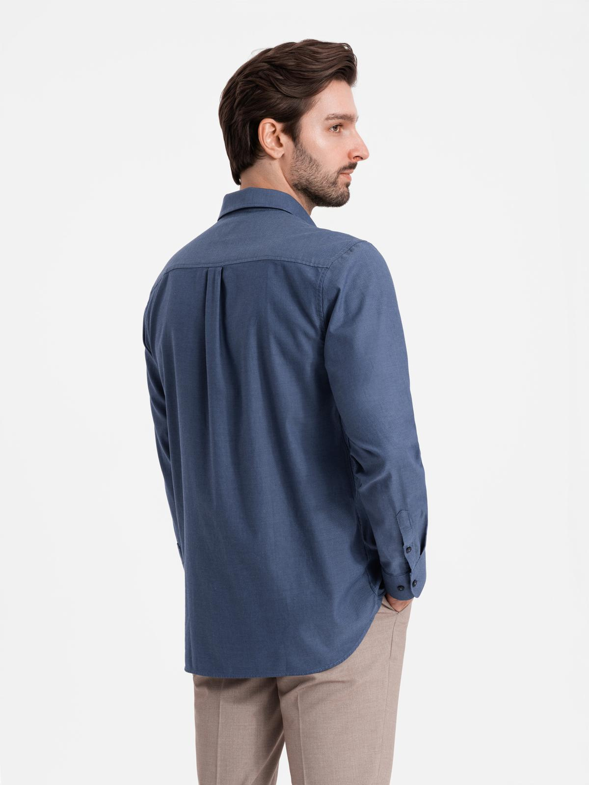 Meeste puuvillane triiksärk taskuga regular fit Ombre Clothing - Image 2