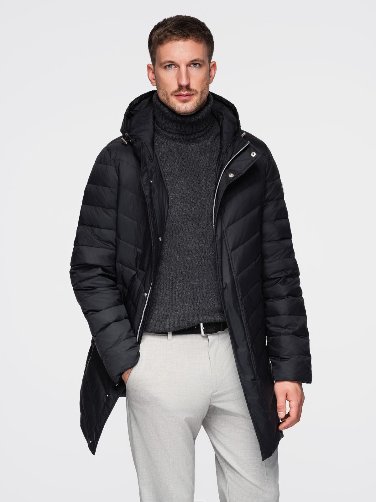 Meeste tepitud kapuutsiga pikem jope Ombre Clothing - Image 5