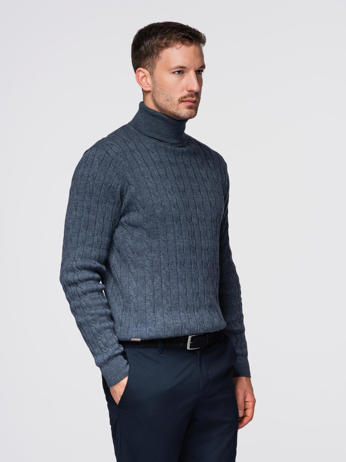 Meeste palmikkoes kootud rullkaelusega kampsun Ombre Clothing - Image 12