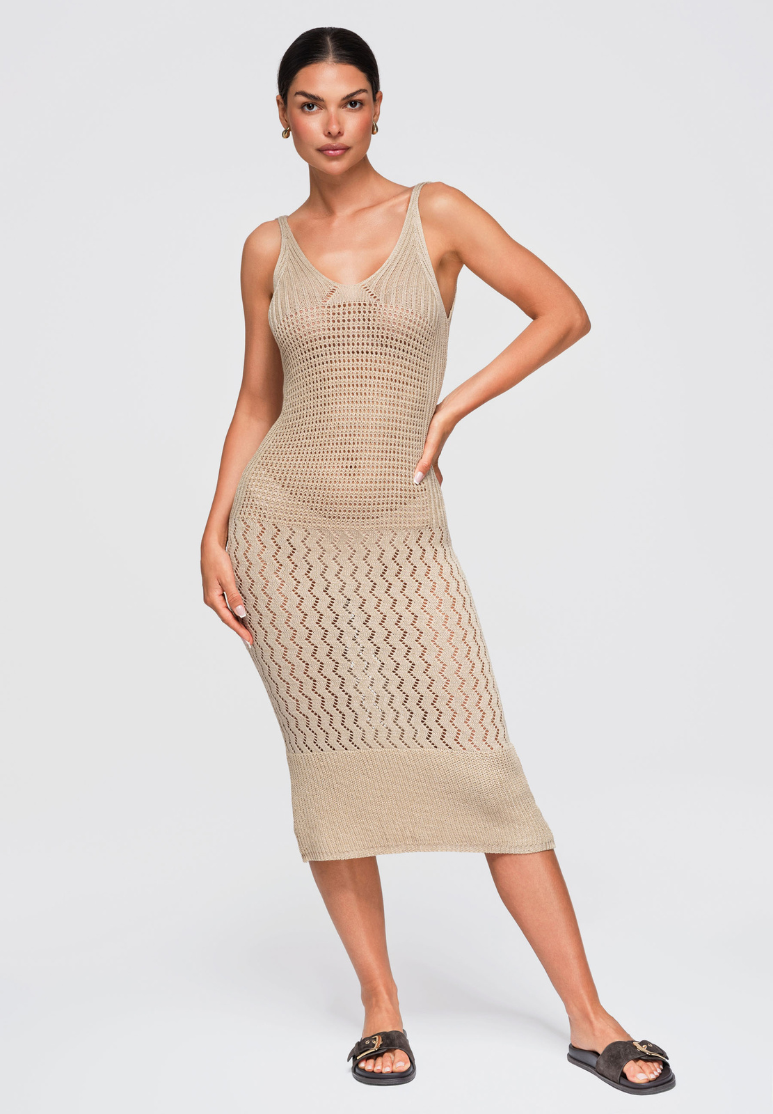 Ombre Clothing kootud ažuurne midikleit - Image 6
