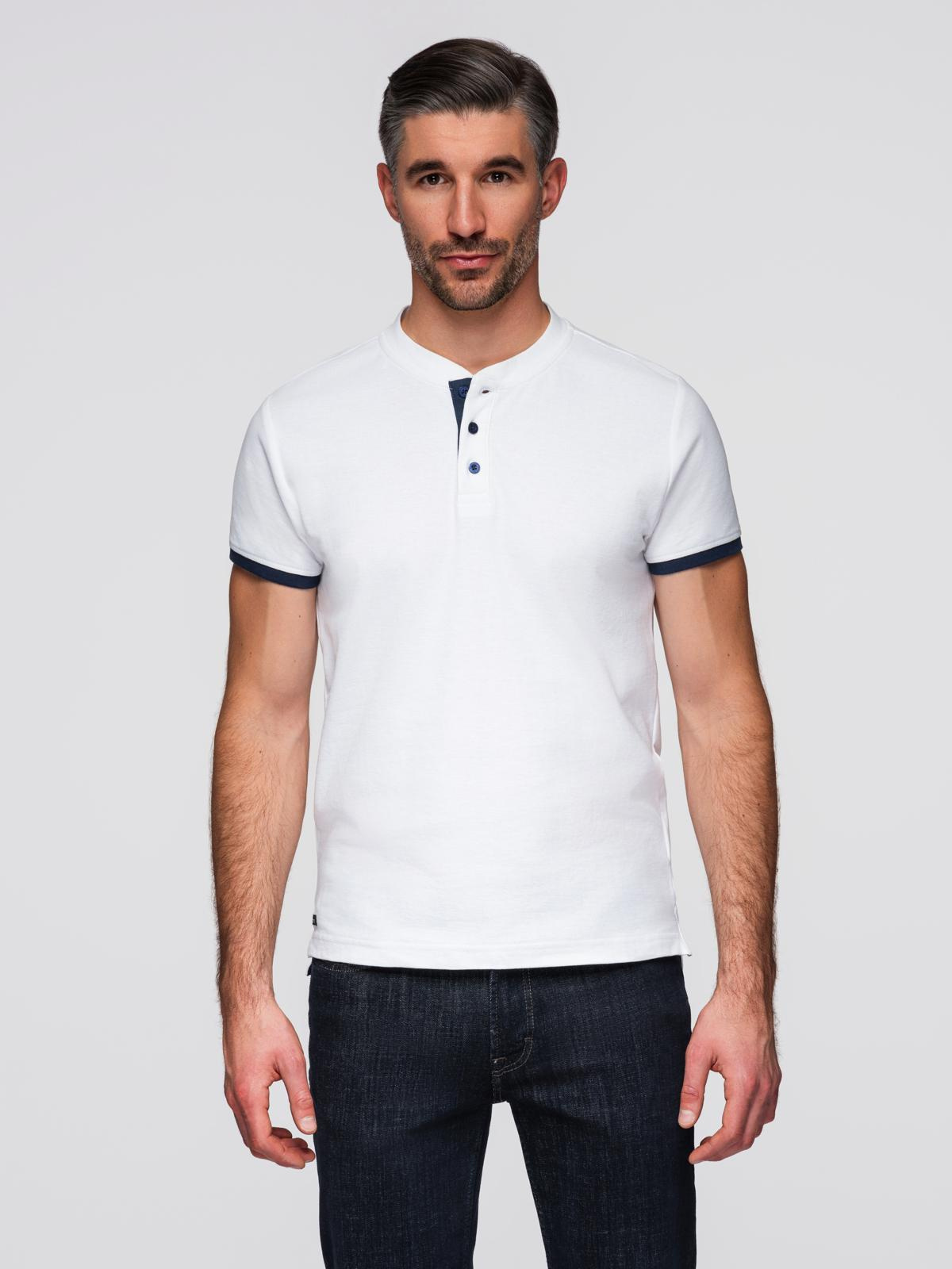 Meeste püstkrae ja nööpidega polosärk Ombre Clothing - Image 4