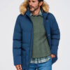 Ombre Clothing pikendatud tegumoega meeste talveparka kapuutsiga - Thumbnail Image 32