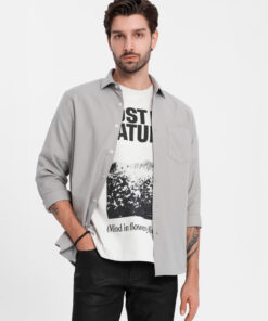 Meeste rinnataskuga triiksärk Ombre Clothing Regular Fit