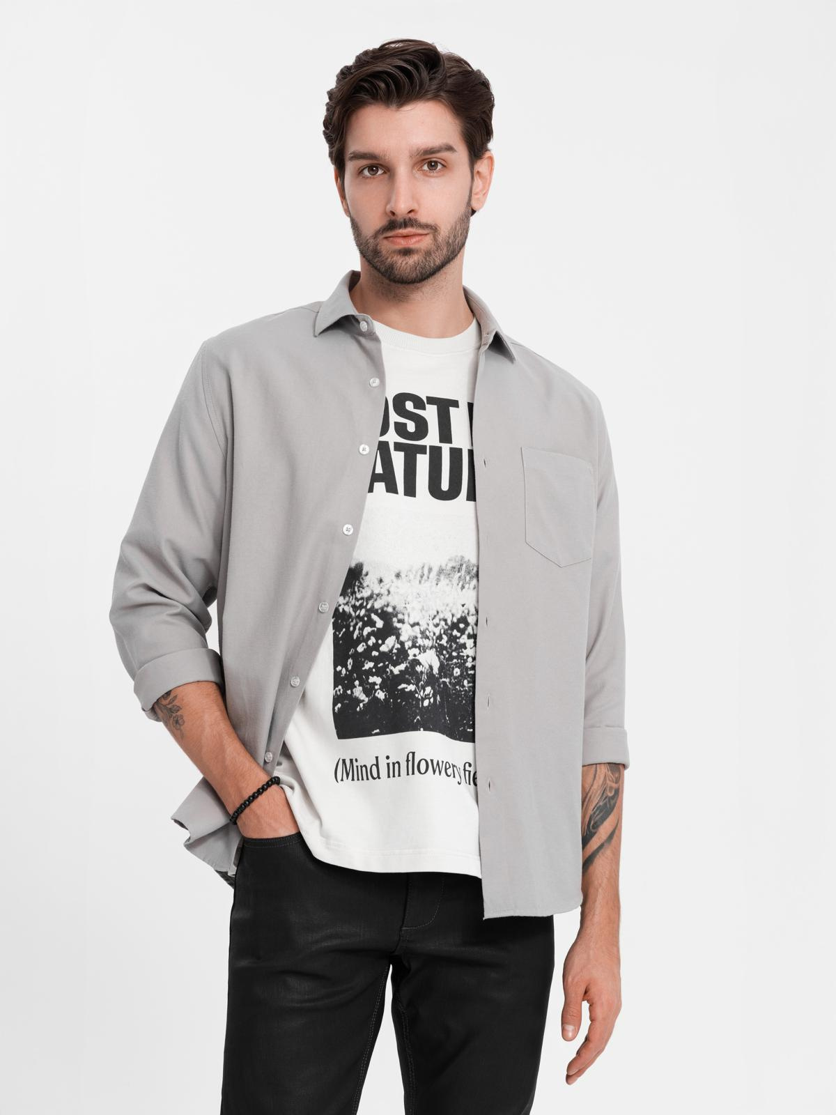 Meeste rinnataskuga triiksärk Ombre Clothing Regular Fit - Image 1