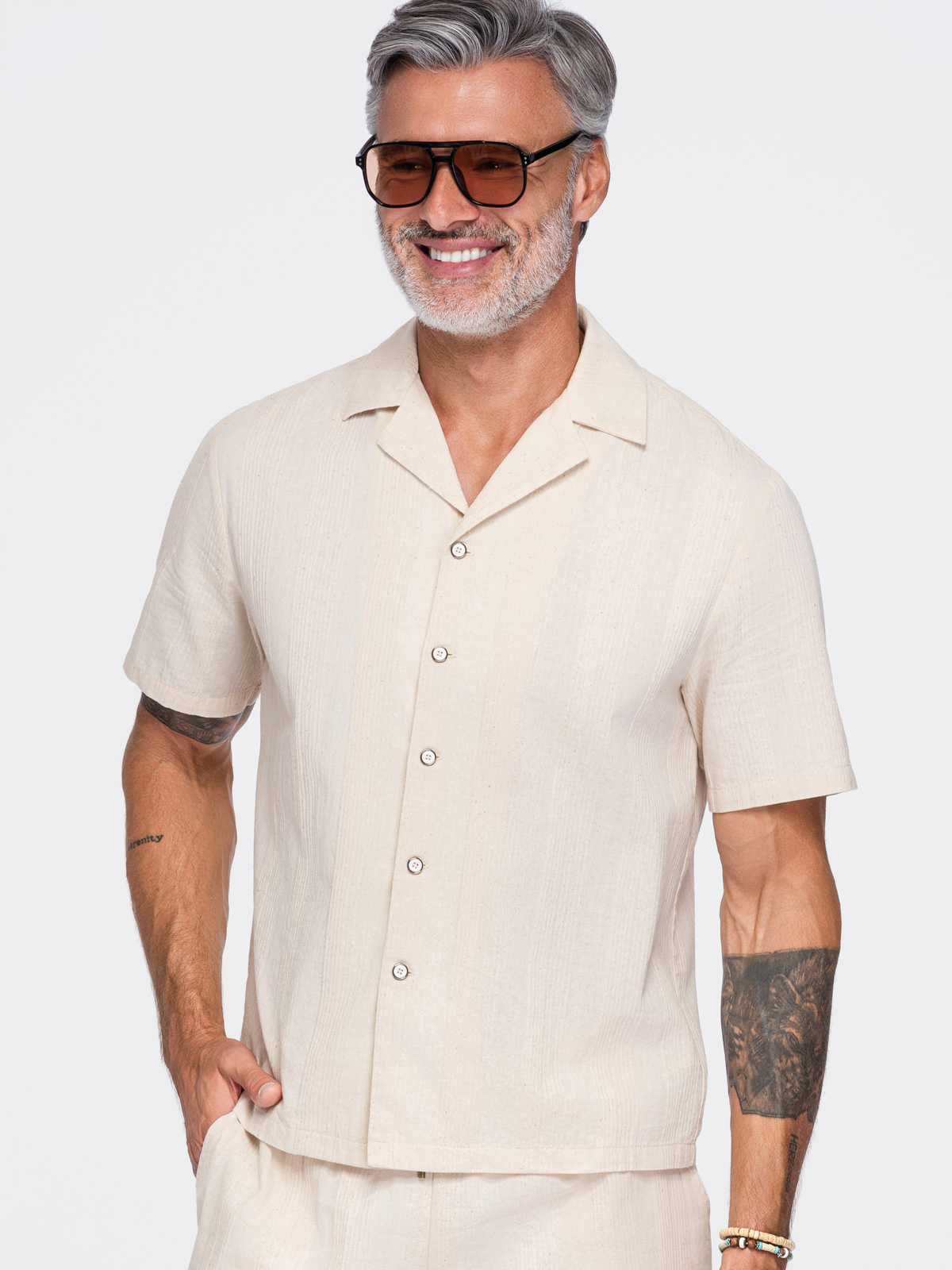 Meeste puuvillane lühikeste varrukatega särk Ombre Clothing - Image 17