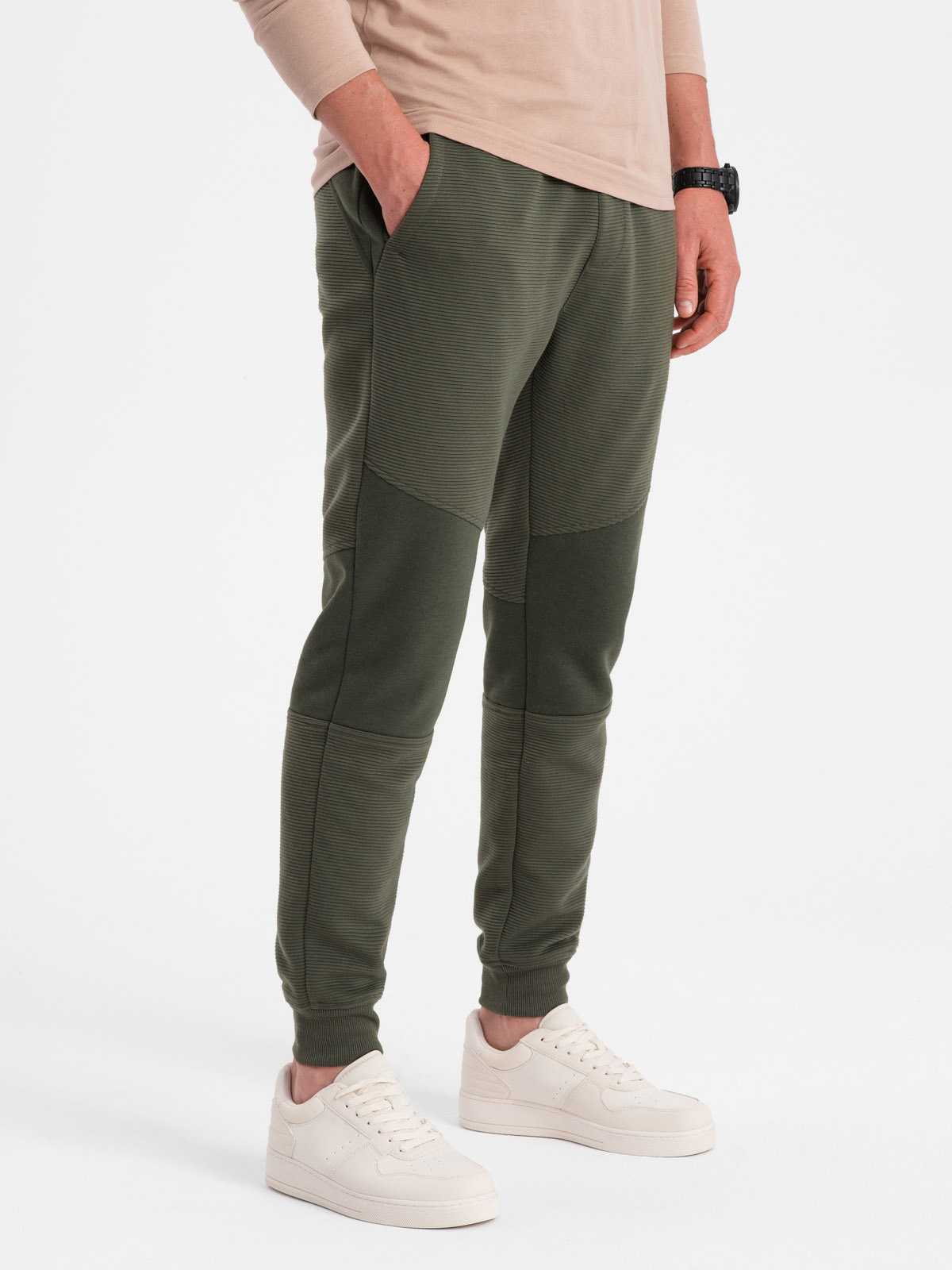 Ombre Clothing meeste dressipüksid ottomani kangast vahetükkidega - Image 1