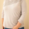 Naiste plus-size puuvillane pikkade varrukatega pusa pitsdetailiga - Thumbnail Image 18
