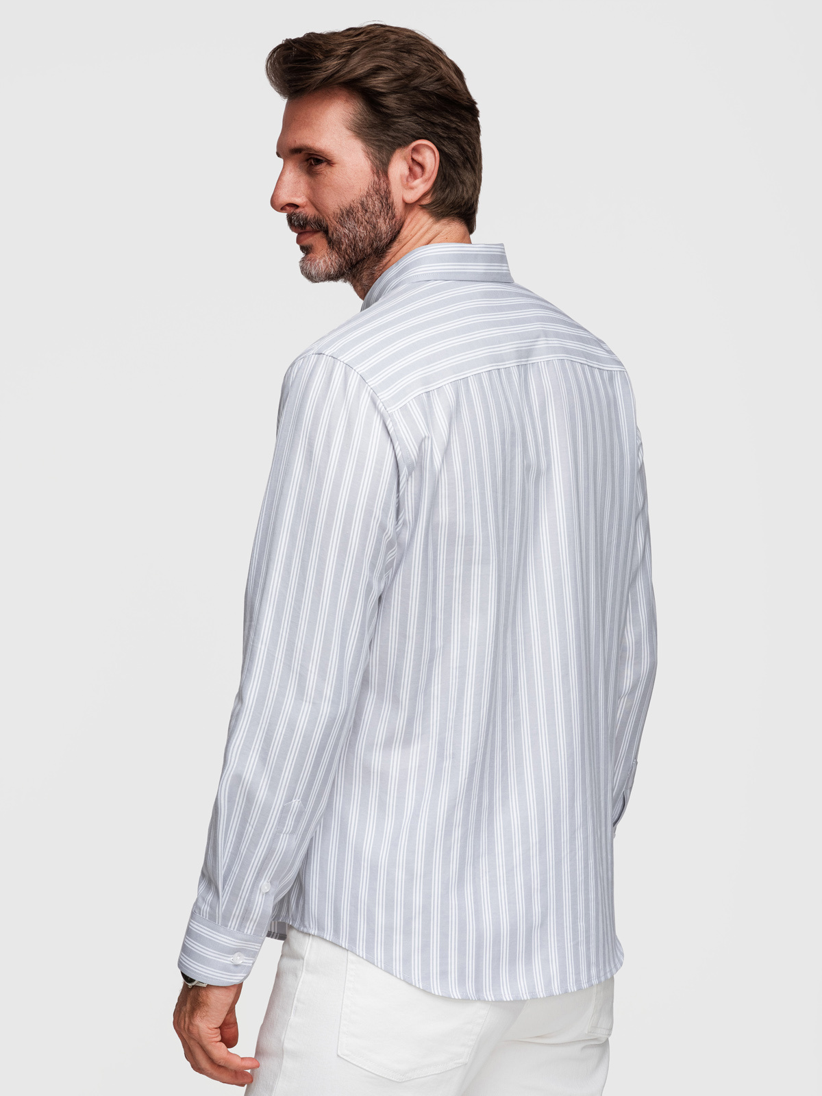 Meeste triibuline pikkade käistega triiksärk Ombre Clothing - Image 6