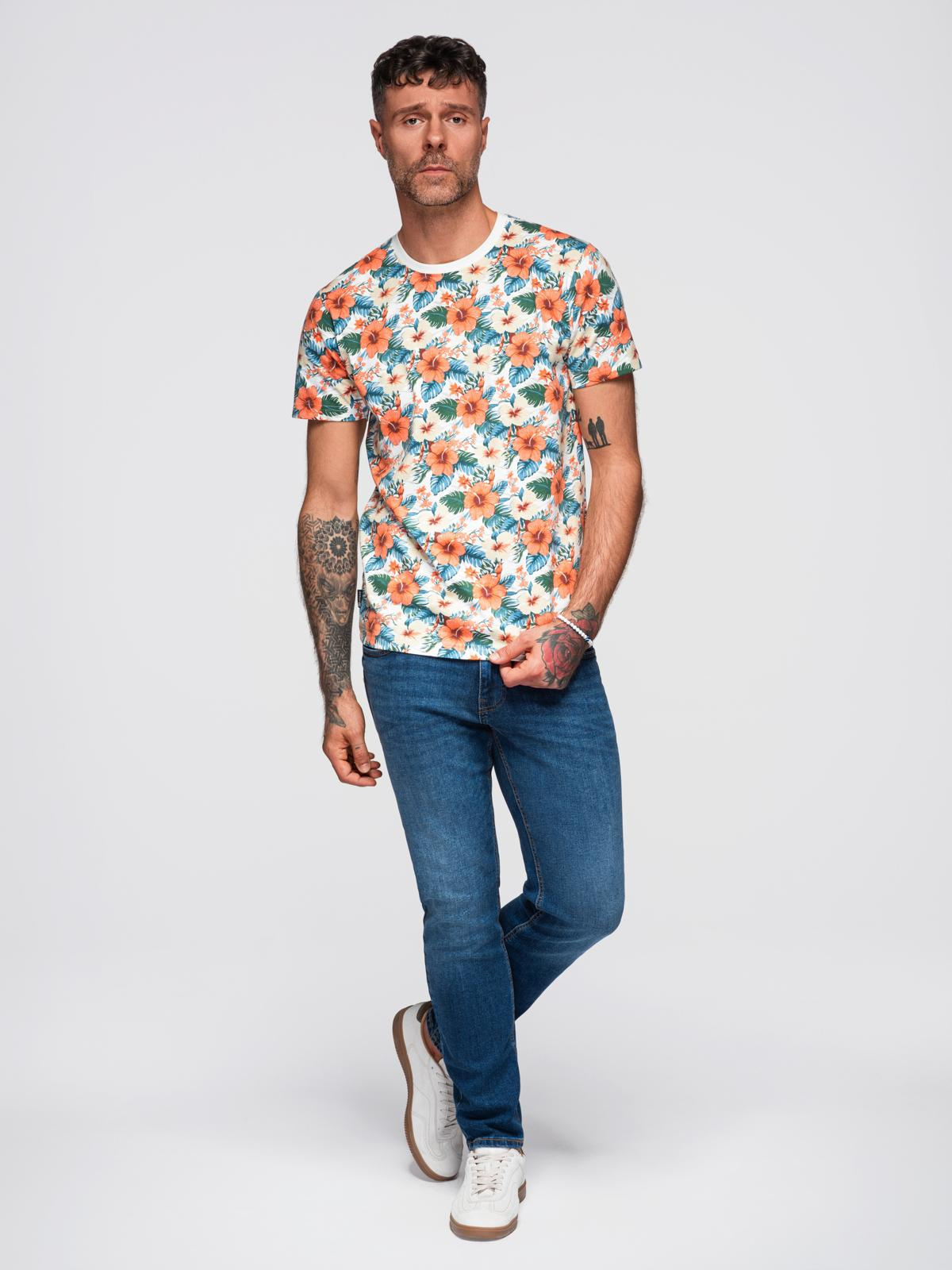Meeste lillemustriga T-särk Ombre Clothing - Image 4