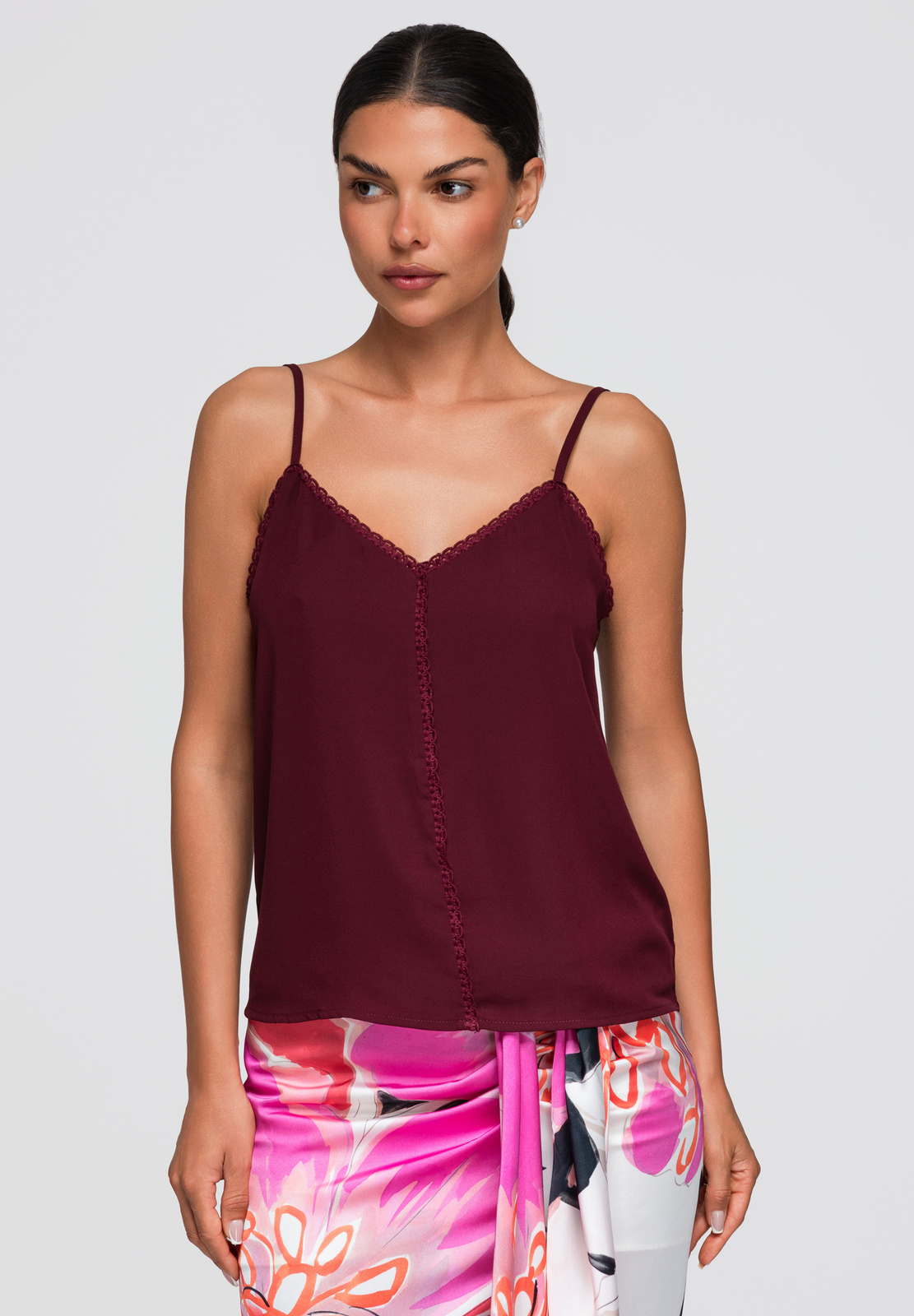 Ombre Clothing naiste õlapaeltega topp ažuurse äärisega - Image 10