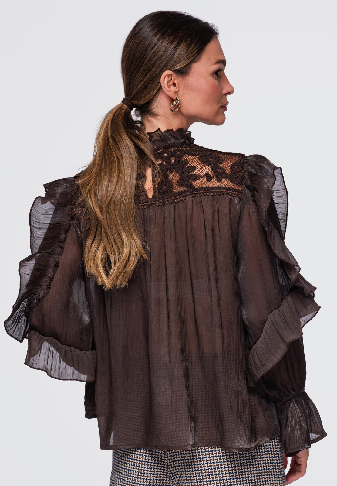 Ombre Clothing naiste pluus satside ja pitsdetailiga - Image 10