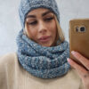 Naiste kootud mütsi ja torusalli komplekt tutiga - Thumbnail Image 32