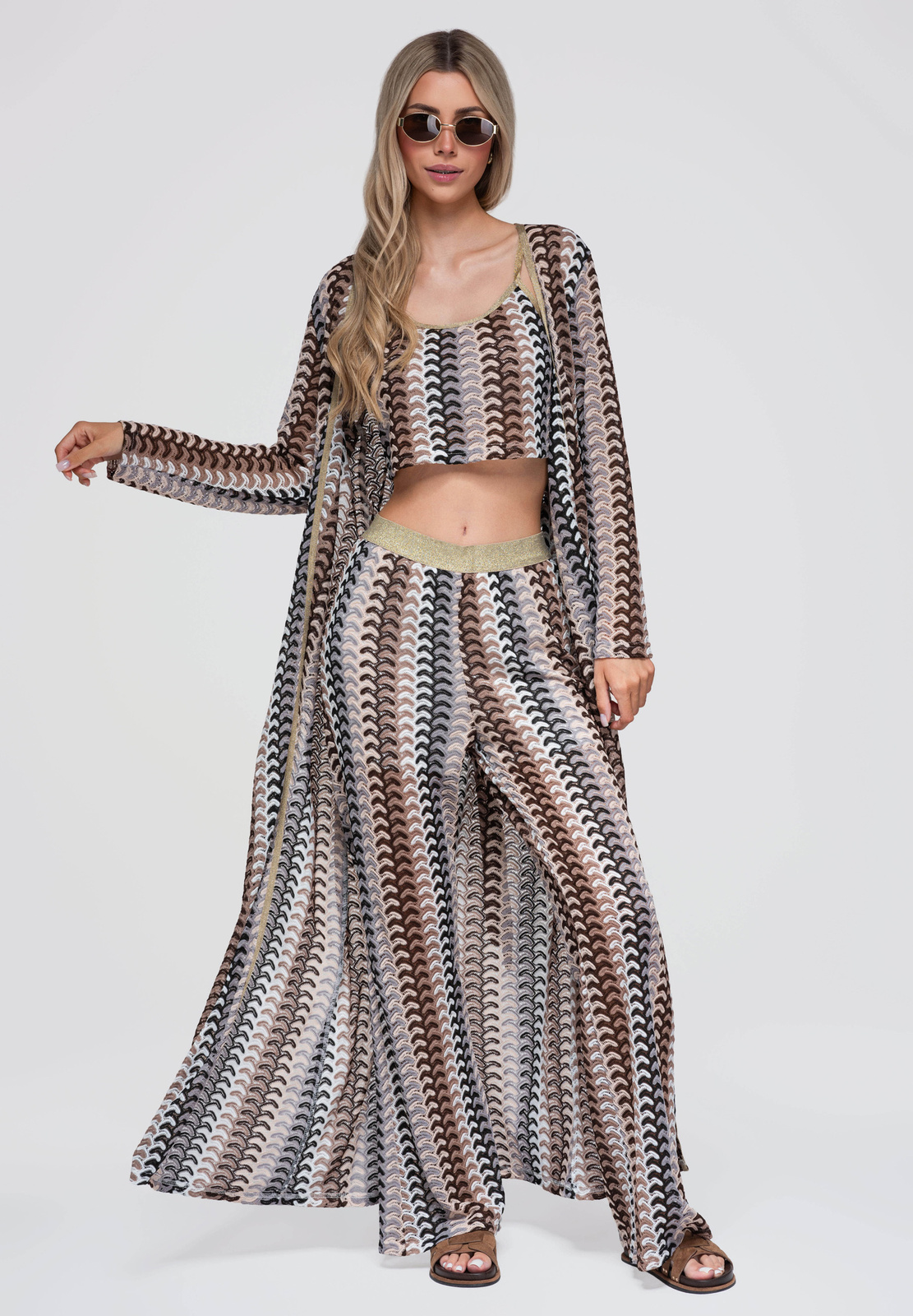 Ombre Clothing naiste pikk ažuurne kardigan - Image 1