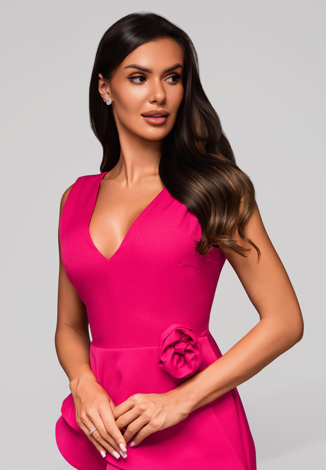 Larica naiste maani ulatuv peplum-detailiga maksikleit - Image 11