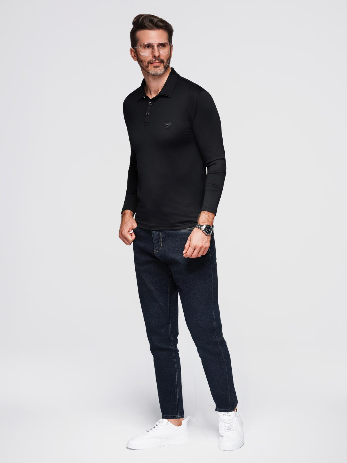 Ombre Clothing meeste pikkade varrukatega polosärk - Image 3