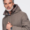 Meeste kapuutsiga villasegust mantel Ombre Clothing - Thumbnail Image 17