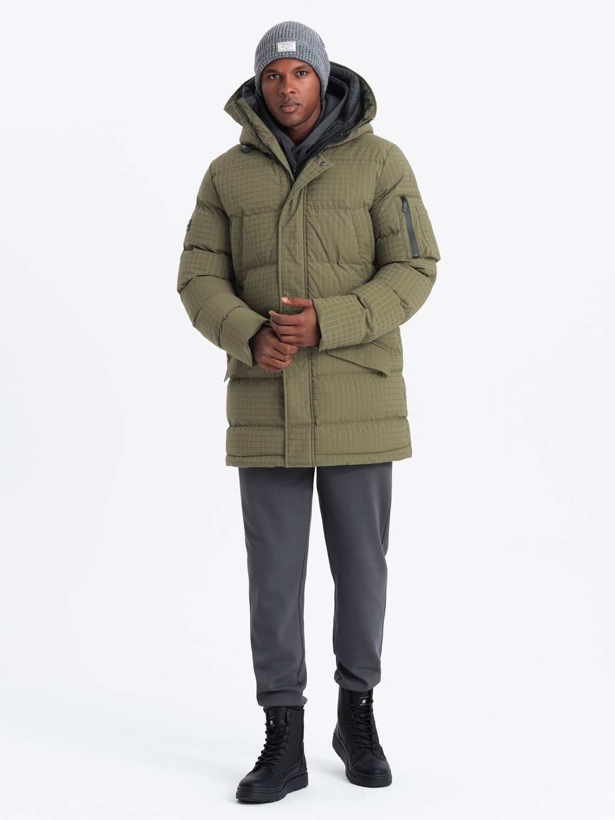 Meeste tepitud kapuutsiga jope Ombre Clothing - Image 24