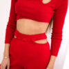 Naiste kaheosaline komplekt crop-top pluusi ja pükstega Kesi - Thumbnail Image 4