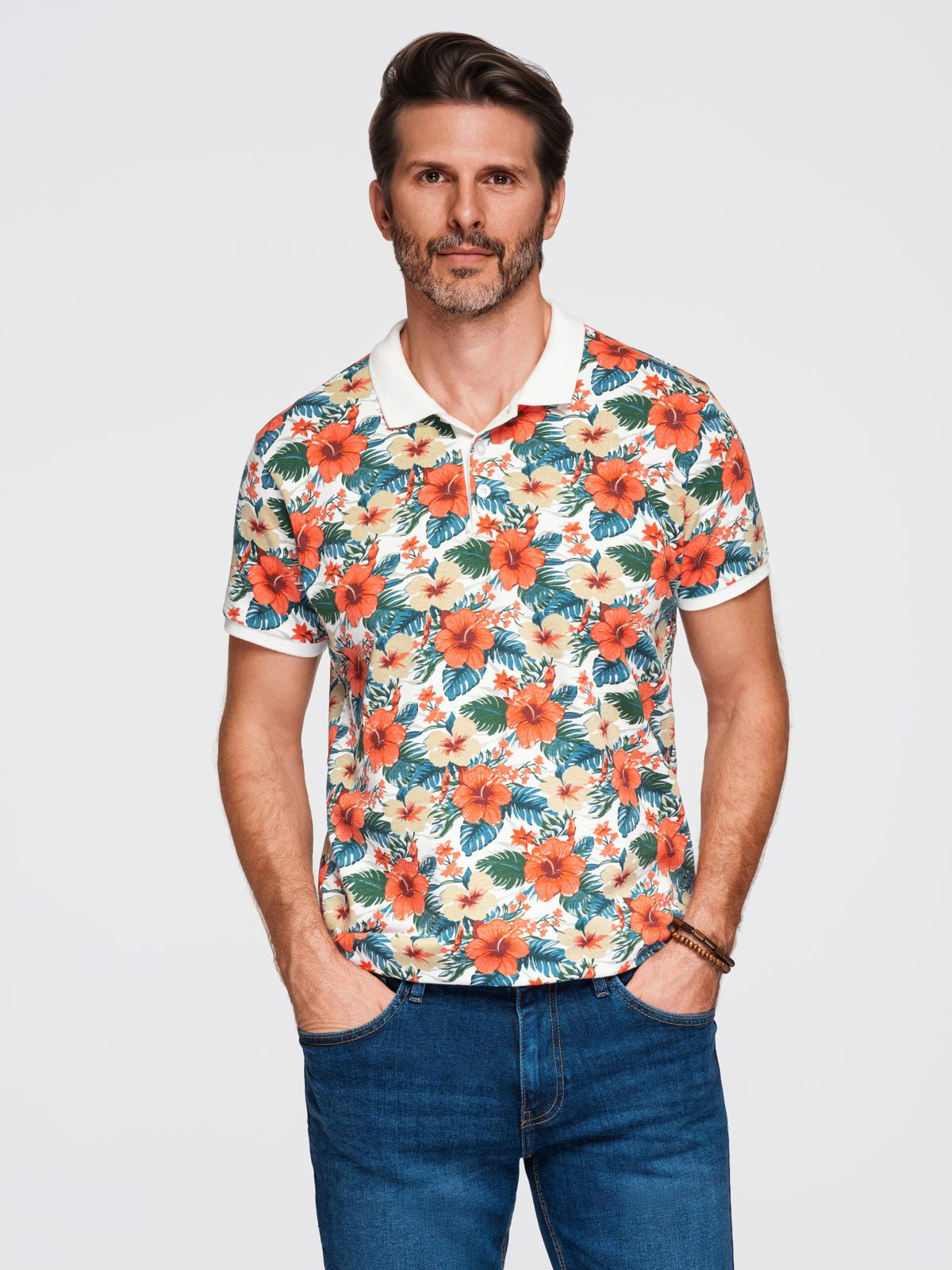 Meeste lillemustriga polosärk Ombre Clothing - Image 2