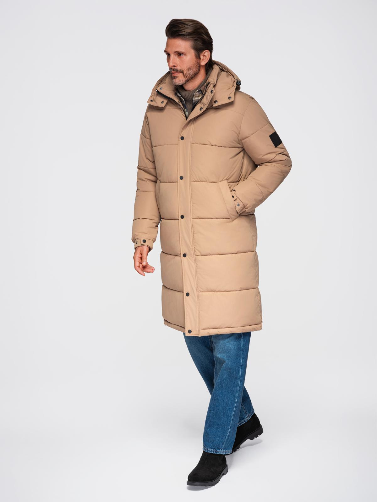 Ombre Clothing pikendatud tegumoega meeste tepitud talvejope kapuutsiga - Image 4