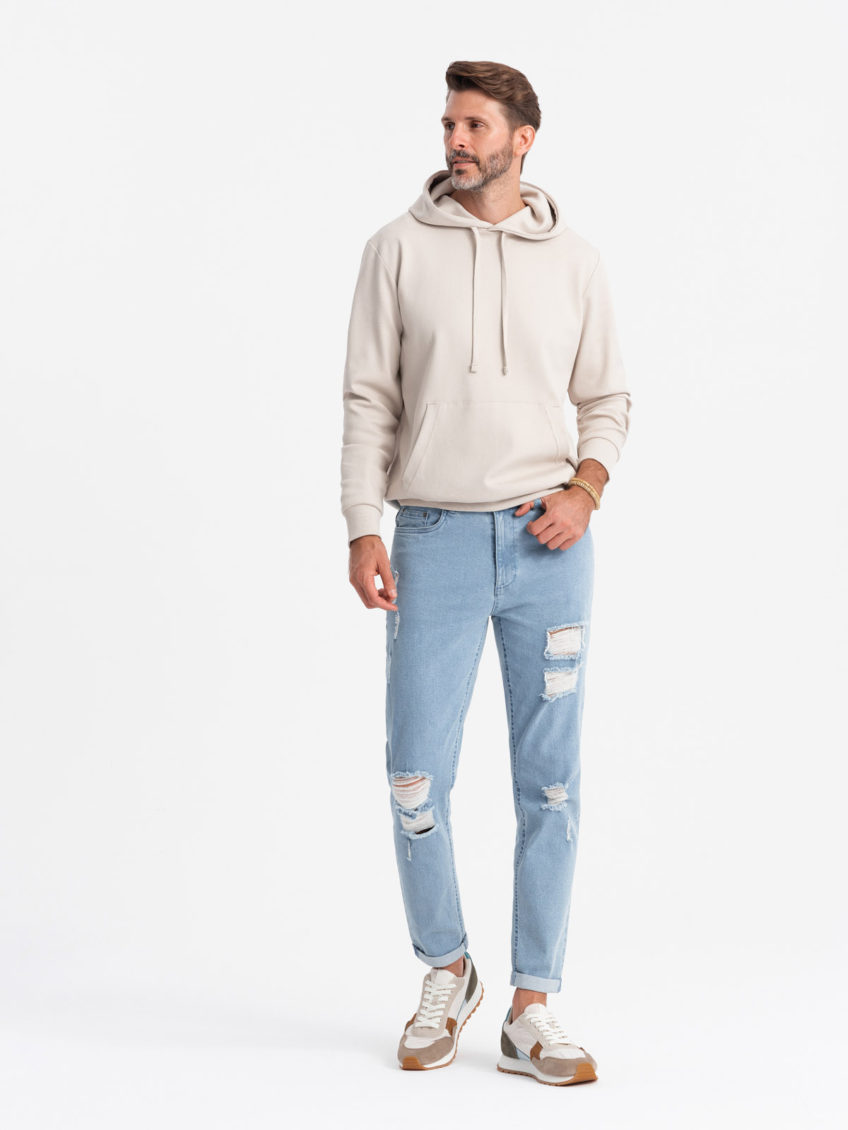 Ombre Clothing meeste teksapüksid rebenenud detailidega - Image 3