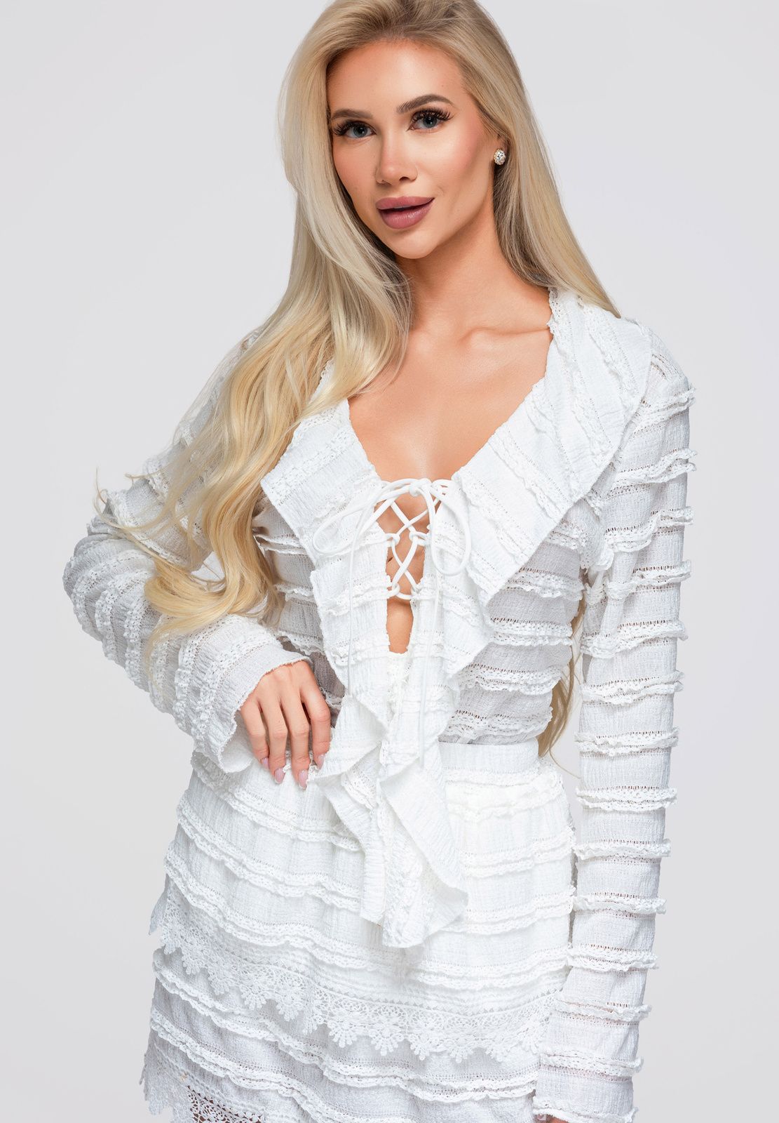 Pikkade varrukate ja paelkinnitusega naiste pluus Ombre Clothing - Image 5