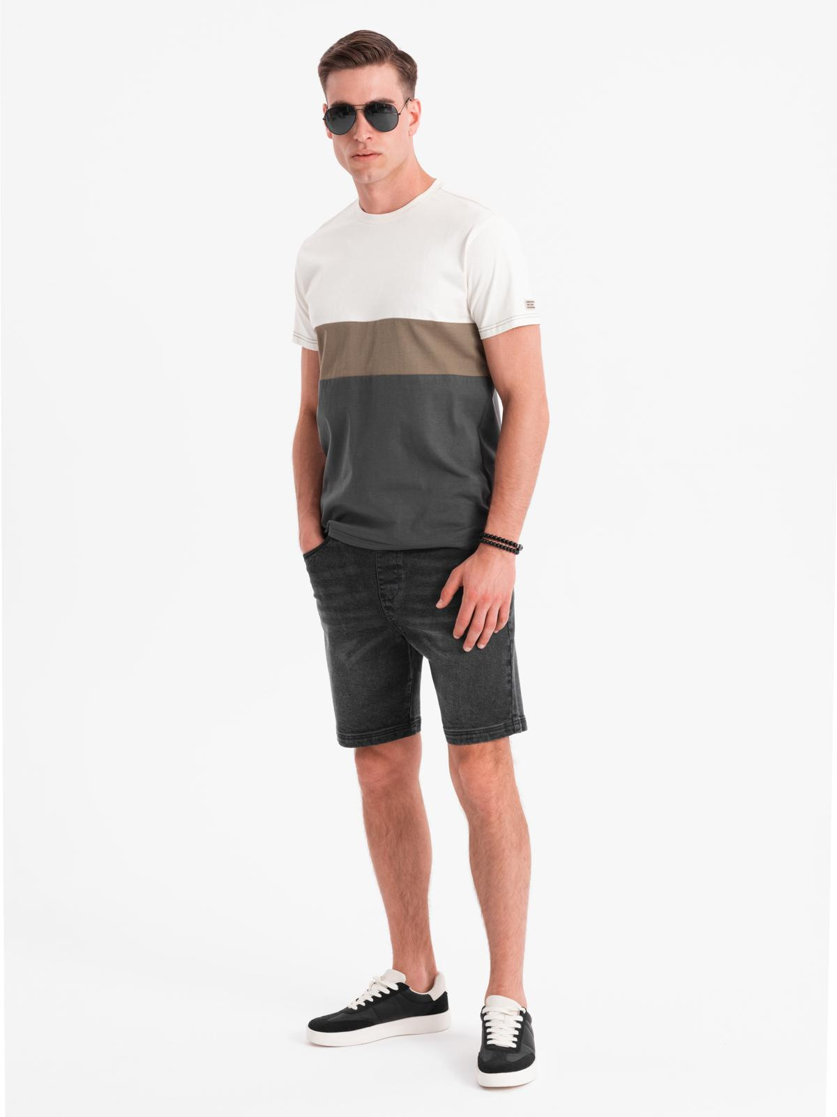 Ombre Clothing meeste teksalühikesed püksid nööriga vöökohaga - Image 33